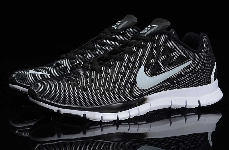 Hot Nike Free5.0 Men Shoes Black/White
